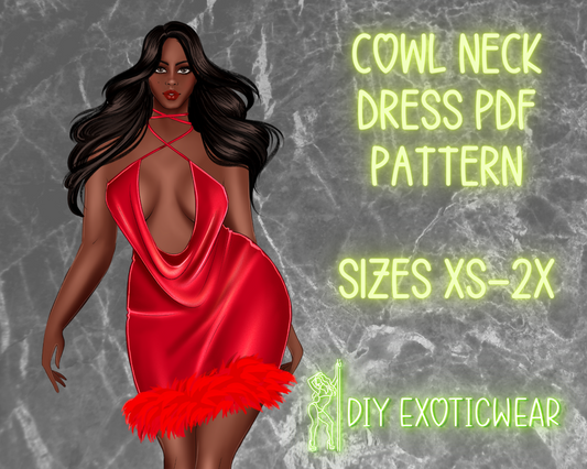 Cowl Neck Dress PDF Pattern