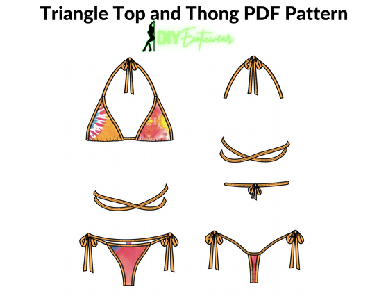 Triangle Top and Bikini PDF Pattern